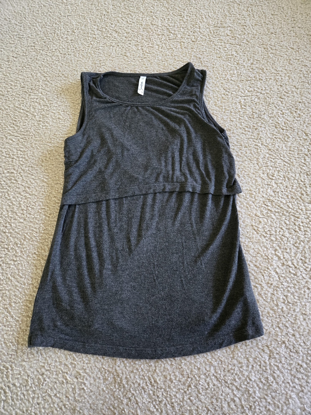 Sosolism Women's Nursing & Breastfeeding Tank Top - Charcoal Gray